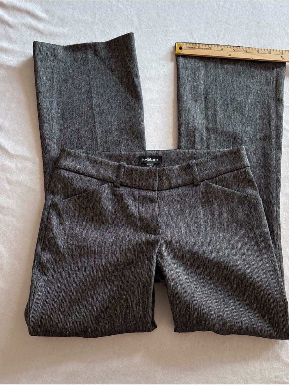 bebe Charcoal Gray Women's Tailored Trousers